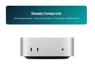 Apple Mac Mini M4 24GB RAM 1TB Interne SSD macOS+Windows 11 Pro Office UK+EU
