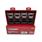 Husky Ratchet Tie Down Straps 16 ft x 1.25 in 3000 lb Break Strength 4 Pack