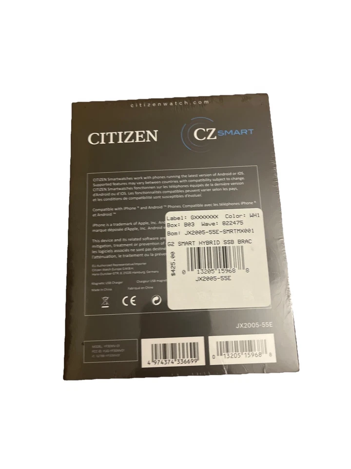 Nuevo Reloj Inteligente Híbrido Citizen CZ Smart PQ2 HR, Rastreador de Actividad JX2005-55E Foto 2 de 3