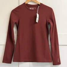 Figs Waffle Longsleeve Underscrub in Walnut, Size X-Small