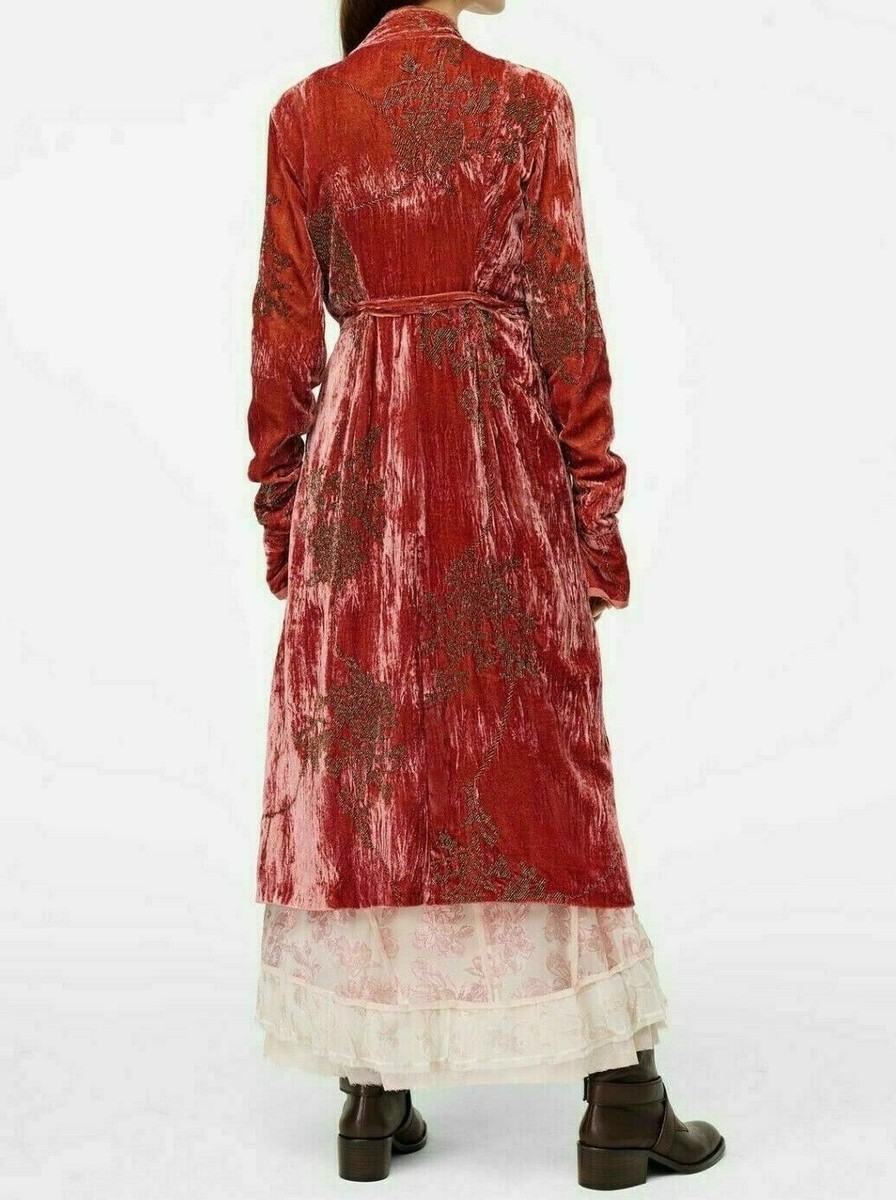 ZARA NEW LIMITED EDITION VELVET KIMONO EMBROIDERED STRAWBERRY XS-L