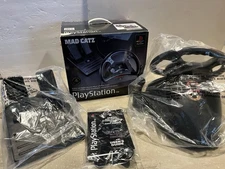 PS1 MAD CATZ RACE WHEEL PLAYSTATION 1 DRIVING STEERING RACING PEDALS SLUH-000022