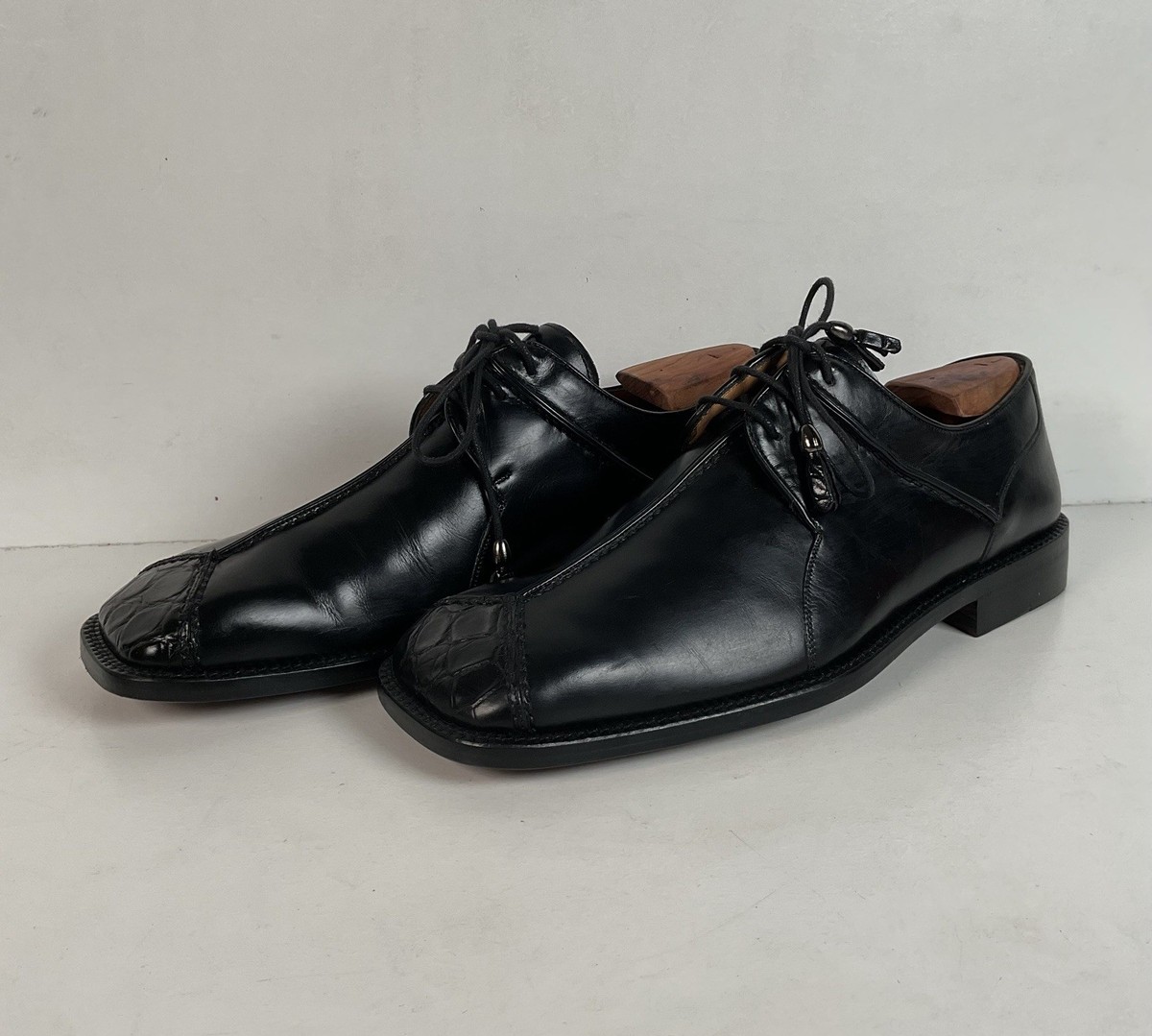 Mezlan Crocodile Derby Shoes 8 M Exotic Wingtip Mezlan Exotic Crocodile Leather Black Dress | Mercari main image 3