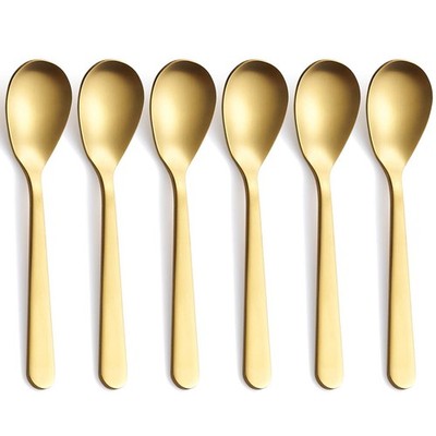 Stainless Steel Demitasse Spoons, Gold Coffee Spoons Set, 6 Pieces