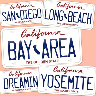 California License Plate Stickers - Choose from 30+ CA Cities & Sayings Decals