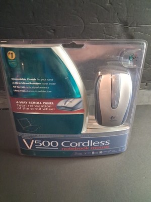 *Rare* Logitech V500 Cordless USB Optical Notebook Mouse (Silver) - New Sealed