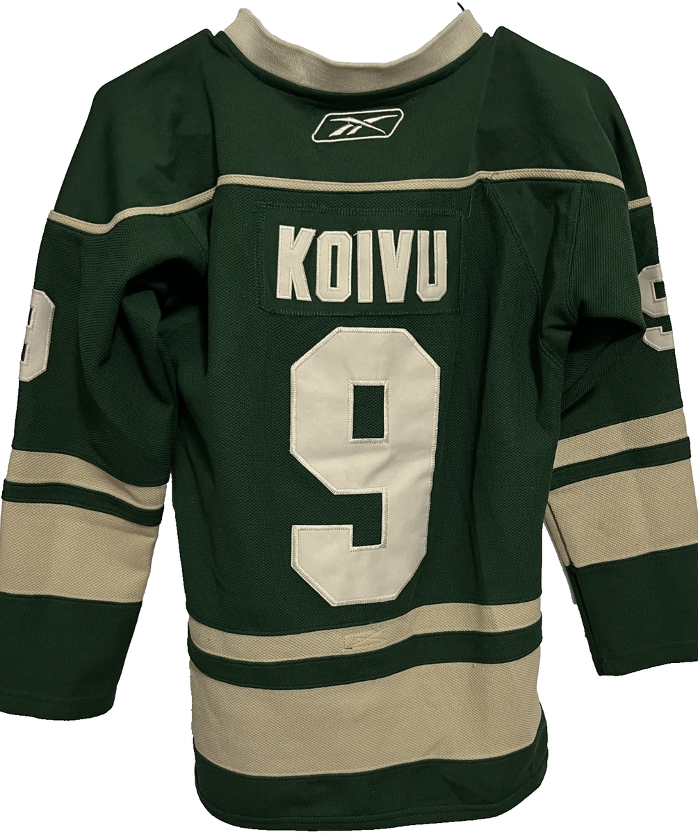MIKKO KOIVU 9 Minnesota Wild YOUTH Green Vintage Hockey Jersey L