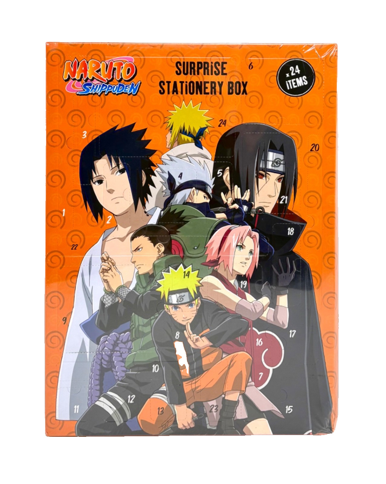Naruto Shippuden Caja Estacionaria Sorpresa Calendario de Adviento 2025 con 24 Artículos ¡NUEVO!