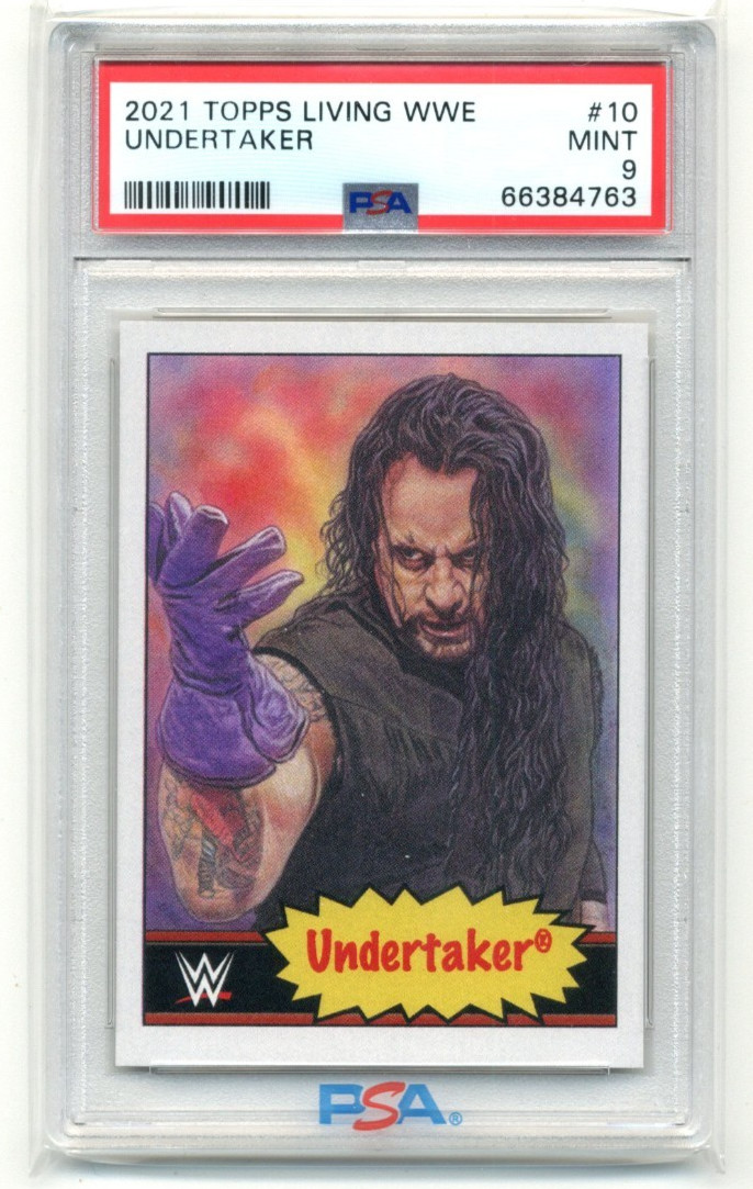 2021 Topps WWE Living Set #10 Undertaker PSA 9 view 5