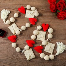 4.92ft Valentine's Day Garland Decorations Felt Heart Envelope Garland with R...