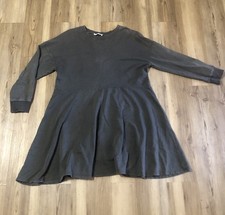Zara Trafaluc Mini Sweater Dress Grey Cotton Knit Womens Size Med