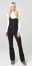 Frauenschuh Amal Ski Suit Snow Bibs Black Women's Size 3 Medium - worn twice