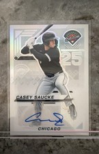 Casey Saucke II 2025 Panini Prospect Edition #65 Silver Prizm Signatures Auto