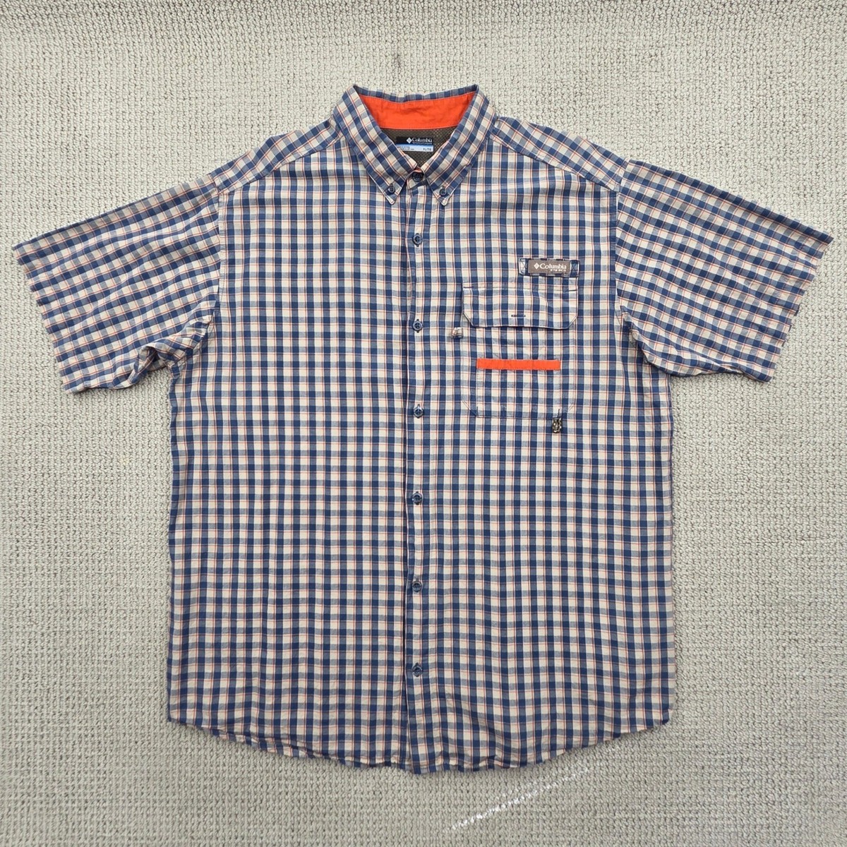 Chemise Columbia Homme Petit Bleu/orange – Plaid Chasse Performance, Taille S