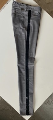 Leichte HOSE im Jeans - Style SELECTION by s.Oliver grau mit Pailletten 36 / 38