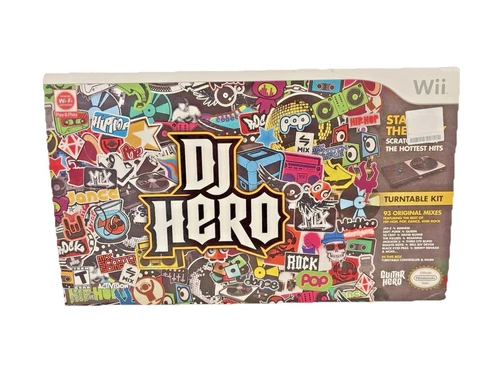 Nintendo Wii DJ Hero Turntable Controller Kit w/ Game CIB Tested Boxed
