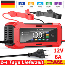 12V 6A Autobatterie Ladeger�t Intelligentes Batterieladeger�t Mit LCD Display DE