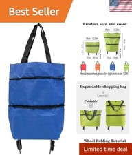 Stylish 2-in-1 Lightweight Collapsible Shopping Cart - Perfect for Groceries