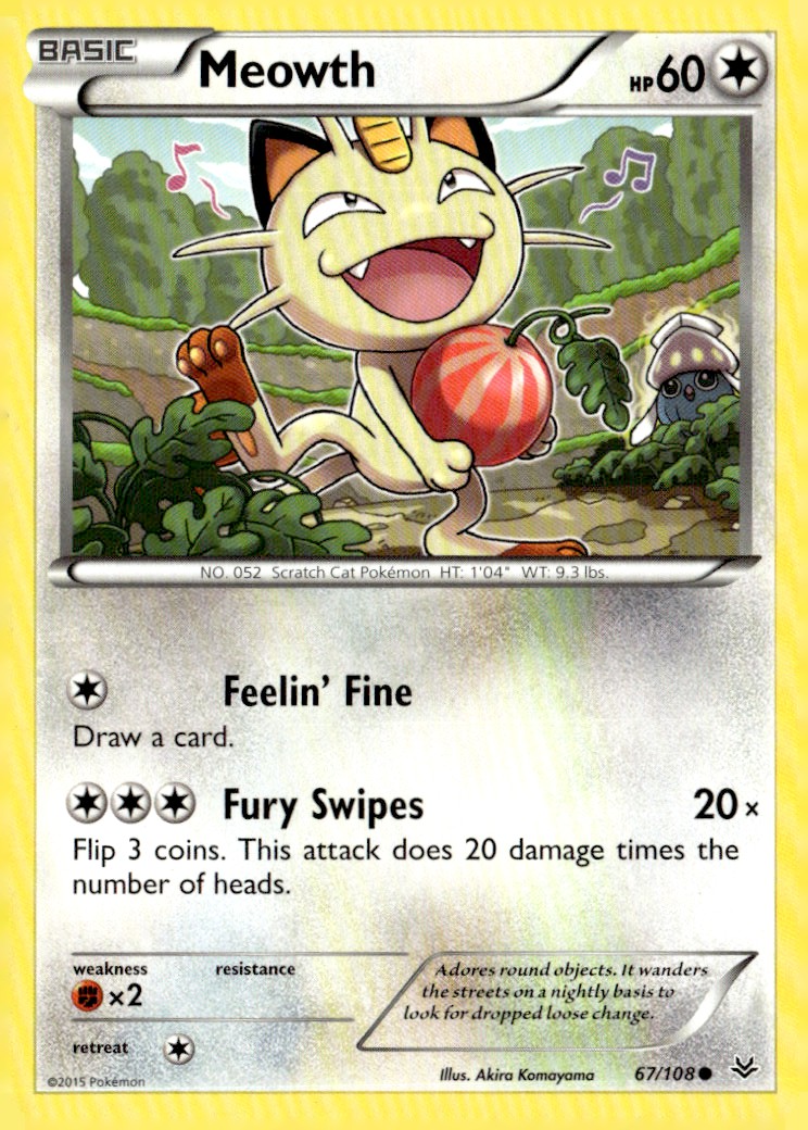 Meowth Common XY - Roaring Skies 67/108 Pokémon TCG