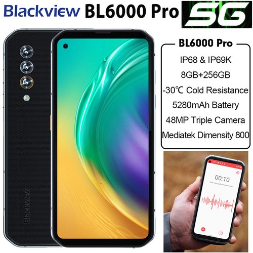 Unlocked 5G Blackview BL6000 Pro Rugged Smartphone Android 13 Octa Core Outdoors