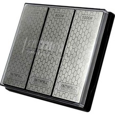 Faithfull Diamond Whetstone Sharpening Kit. 3 Stones: 400G Coarse, 600G Medium