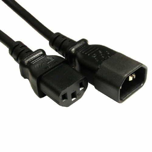 1m Power Extension Cable IEC Kettle Male to Female UPS Lead C13 - C14