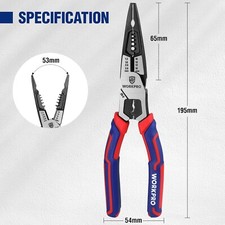 WORKPRO Needle-Nose Pliers 7-in-1,Cr-V Multi Hand Tools for Electrician