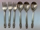 Lot Of 6 Cutlery (3 Forks/3 Spoons) Solid Silver Jensen Denmark.Ref70008