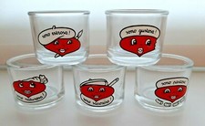 Set 5 ciotoline vetro trasparente aperitivi snack salsine rare vintage anni '80