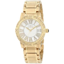 Invicta Women's 13959 Angel White Mother-Of-Pearl Dial Diamond Accented Watch