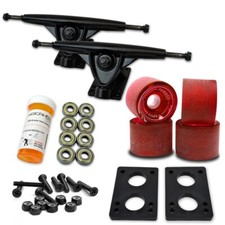 HD7 Longboard Combo set - Black trucks (Gel Red)