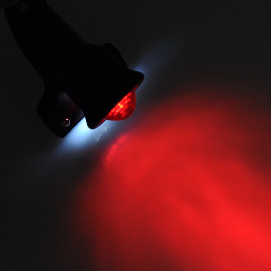 Chrome Aluminum Retro Red LED Brake Tail Light Bracket For Harley Chopper Bobber Foto 3 de 4