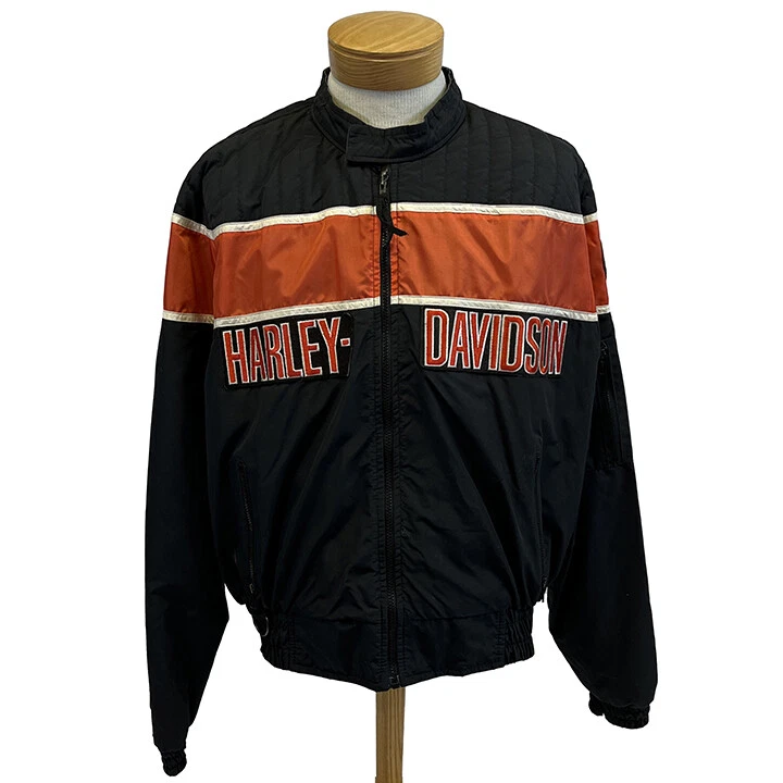 Harley Davidson Racing Nylon Bomber Windbreaker Jacket | eBay