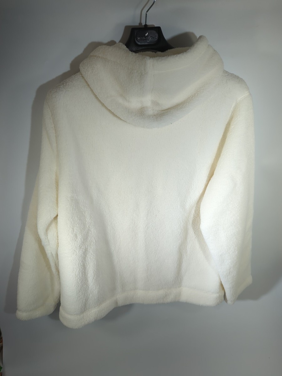 Hollister Gilly Hicks Crop Sherpa Sleep Hoodie Jacket White Size XL Full  Zip | eBay