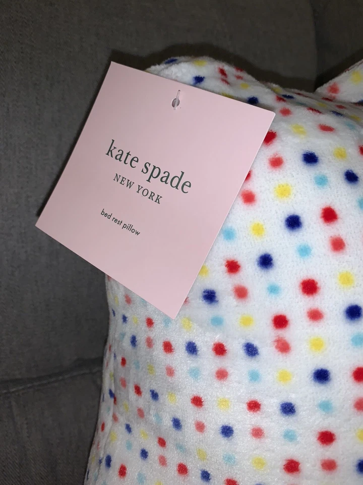 Kate Spade 床休息靠背卧室宿舍学院圆点枕头 30 英寸 x 19 英寸全新带标签 — 第 4/4 张图片