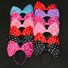 2 Pcs Disney Ears Dots Polka dot Mice Ears Headhand Bows Hair Hoops Accessories