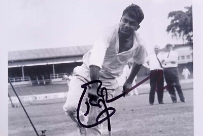 Autograph of E. A. S. Prasanna - signed photo - India cricket Indian rare