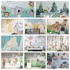 3D Cartoon Animal Forest Self-adhesive Wallpaper Removable Wallpaper Wall Mural