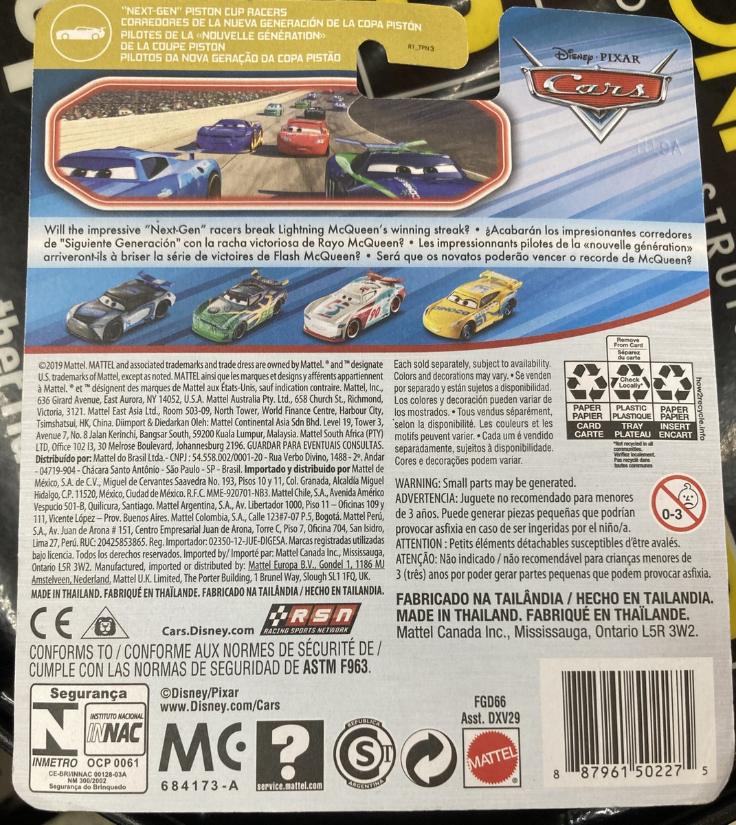 DISNEY ⭐RYAN INSIDE LANEY ⭐ NEXT GEN PISTON CUP RACERS