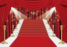 7x5ft Red Curtain Backdrop Prom Large Red Carpet Movie Party Backdrops Film M...