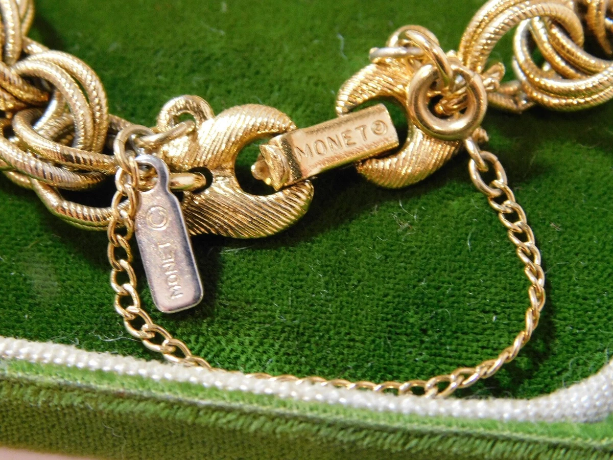 Vintage MONET Textured Gold tone Link 10mm Rope Chain 7