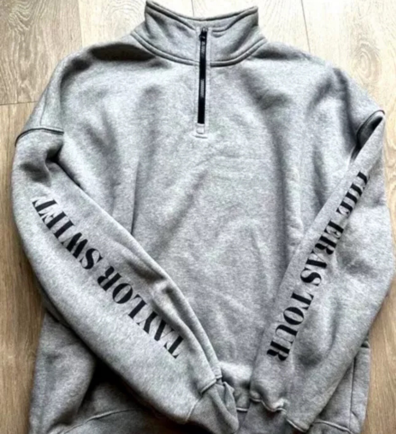 Taylor Swift Eras Tour Grey Quarter Zip jersey Size m image 4