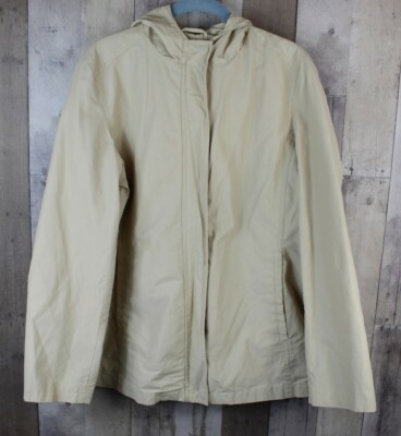GAP Women Rain/Windbreaker/Jacket tan/beige Full Zip Hoodie Large