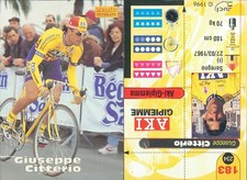 Tarjeta Citterio, Aki-Gipiemme - N.183-R@R@ Ciclismo Merlín 96-Nueva, Edicola