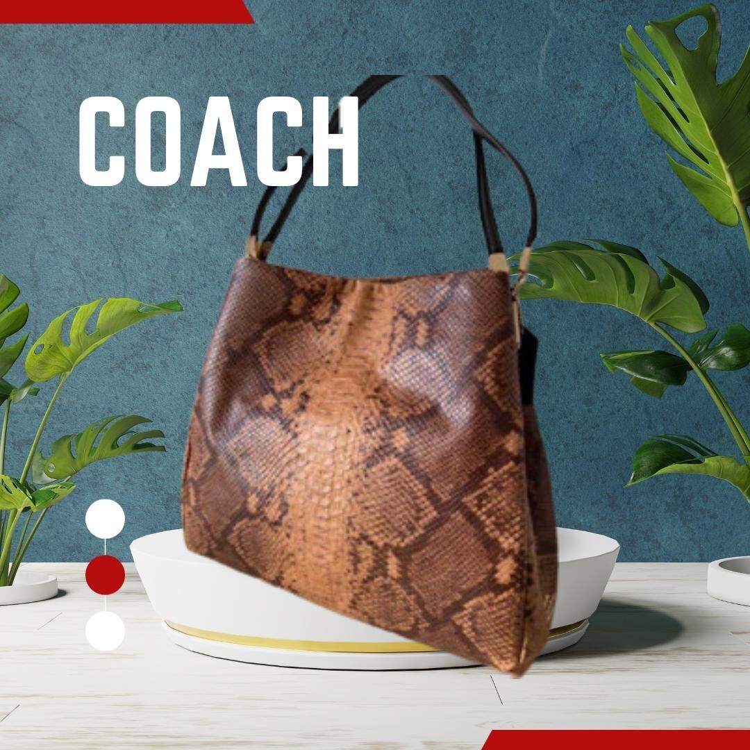 COACH Shoulder bag Python pattern bag hand Bag 11… - image 1