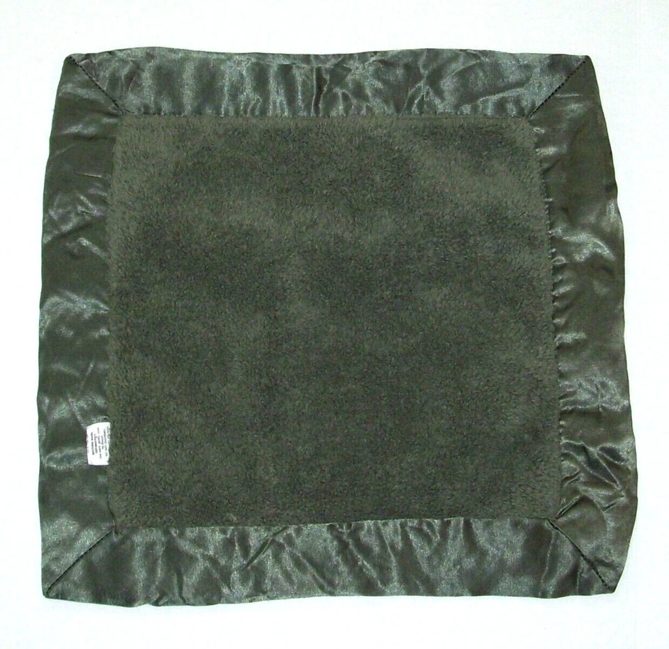 Mini manta de viaje para bebé Little Giraffe verde oscuro satinado seguridad Lovey Foto 2 de 3