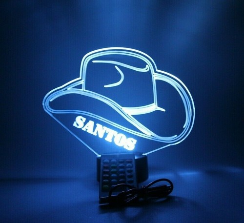 Cowboyhut Country Nachtlicht Lampe LED personalisiert kostenlose Gravur mit Fernbedienung - Bild 7 von 12