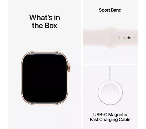 APPLE WATCH SERIES 10 46MM RÓŻOWE ZŁOTO ALUMINIUM LEKKI RÓŻOWY PASEK SPORTOWY SUGEROWANA CENA DETALICZNA: 429 GBP - Zdjęcie 4 z 10