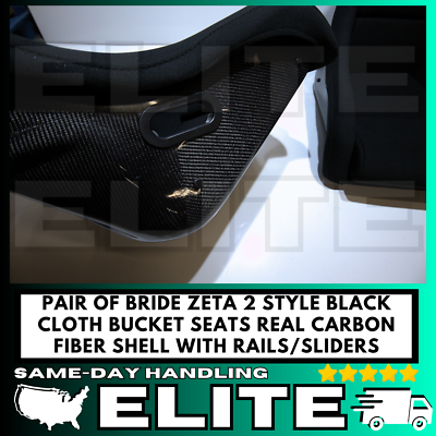 PAIR BRIDE ZETA II Black Cloth Seats Low Max JDM Racing Bucket