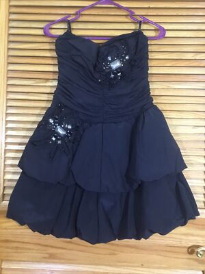 Bebe Women's Size XS Black Sequined Strapless Bubble Dress CW-75 | eBay Bebe Women's Size XS Black Sequined Strapless Bubble Dress CW-75 | eBay